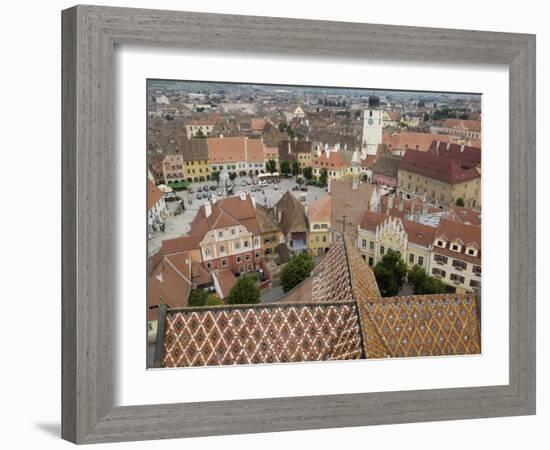 Sibiu from the Evangelical Cathedral, Sibiu, Transylvania, Romania, Europe-Gary Cook-Framed Photographic Print