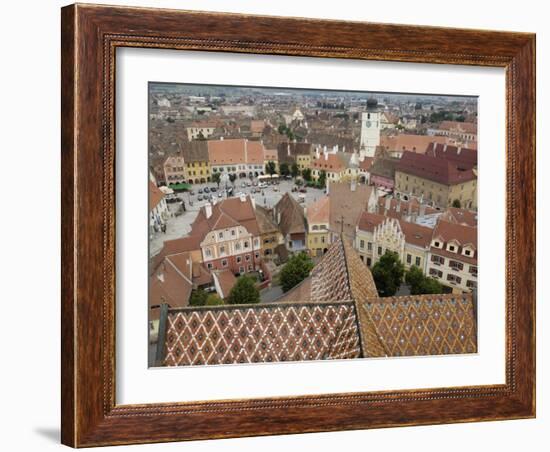 Sibiu from the Evangelical Cathedral, Sibiu, Transylvania, Romania, Europe-Gary Cook-Framed Photographic Print