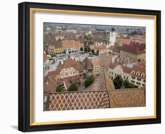 Sibiu from the Evangelical Cathedral, Sibiu, Transylvania, Romania, Europe-Gary Cook-Framed Photographic Print