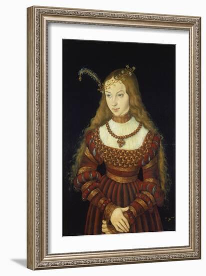 Sibylle Von Cleve as the Bride of Prince Johann Friedrich Von Sachsen-Weimar-Lucas Cranach the Elder-Framed Giclee Print