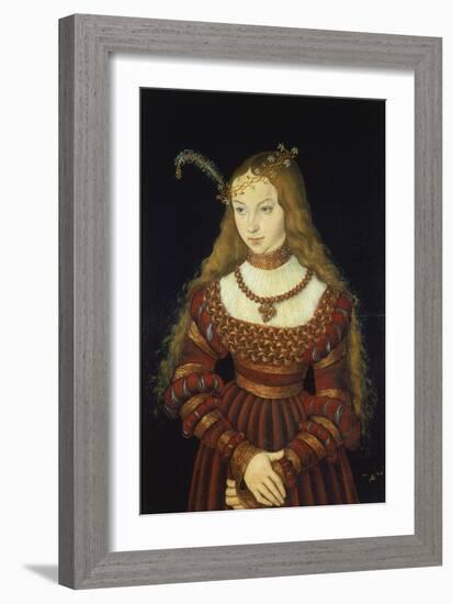 Sibylle Von Cleve as the Bride of Prince Johann Friedrich Von Sachsen-Weimar-Lucas Cranach the Elder-Framed Giclee Print