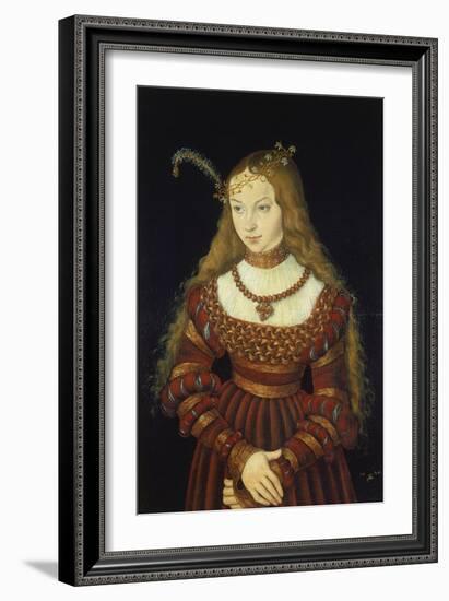 Sibylle Von Cleve as the Bride of Prince Johann Friedrich Von Sachsen-Weimar-Lucas Cranach the Elder-Framed Giclee Print