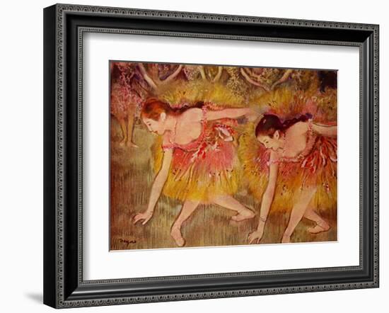 Sich Verbeugende Tanzerinnen Ballerina-Edgar Degas-Framed Art Print