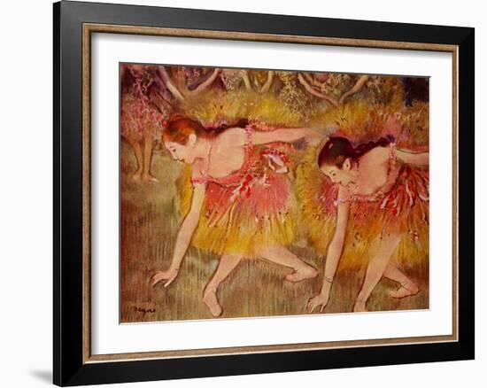 Sich Verbeugende Tanzerinnen Ballerina-Edgar Degas-Framed Art Print