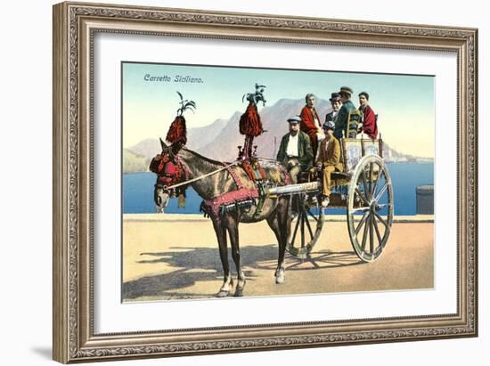 Sicilian Cart and Horse-null-Framed Art Print