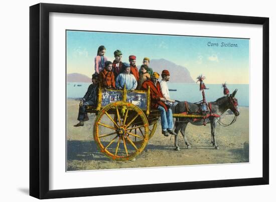 Sicilian Cart with Donkey, Italy-null-Framed Art Print