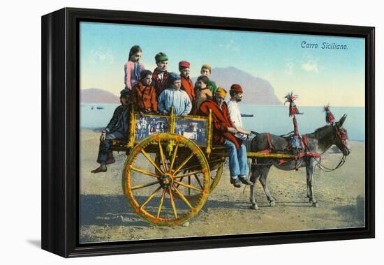 Sicilian Cart with Donkey, Italy-null-Framed Stretched Canvas