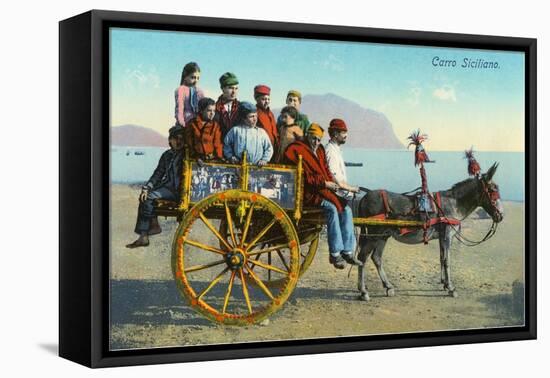 Sicilian Cart with Donkey, Italy-null-Framed Stretched Canvas