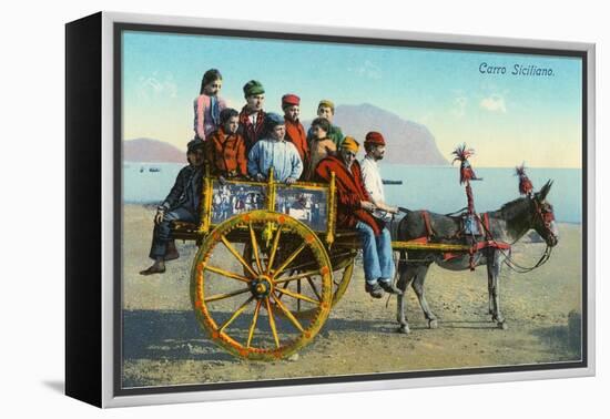 Sicilian Cart with Donkey, Italy-null-Framed Stretched Canvas