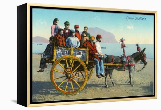 Sicilian Cart with Donkey, Italy-null-Framed Stretched Canvas