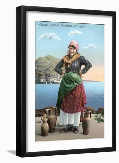 Sicilian Peasant Woman, Italy-null-Framed Art Print