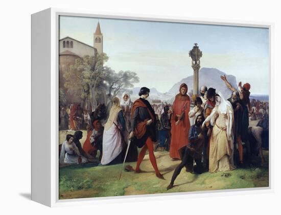 Sicilian Vespers: Easter Tuesday - the French Massacres by the Sicilians, March 31, 1282 (Oil on Ca-Francesco Hayez-Framed Premier Image Canvas