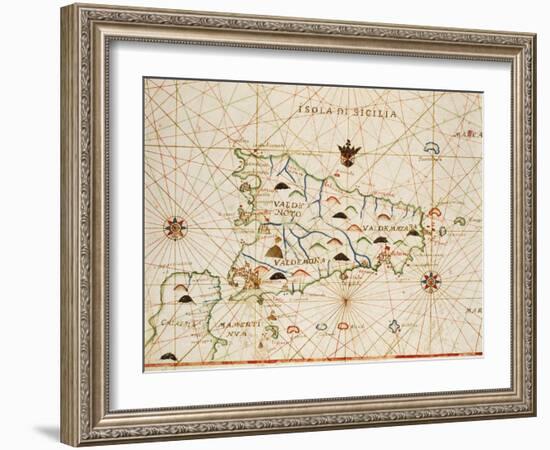Sicily from Portolan Atlas Consisting of Six Charts-null-Framed Giclee Print