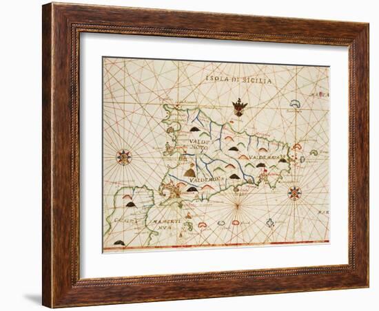 Sicily from Portolan Atlas Consisting of Six Charts-null-Framed Giclee Print