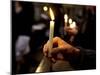 Sicily, Italy, Western Europe, a Believer, Holding a Candle During the Easter Eve Ceremony at the T-Ken Scicluna-Mounted Photographic Print