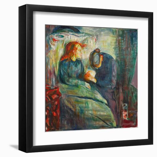 Sick Child, 1925, by Edvard Munch, 1863-1944, Norwegian Expressionist painting,-Edvard Munch-Framed Art Print