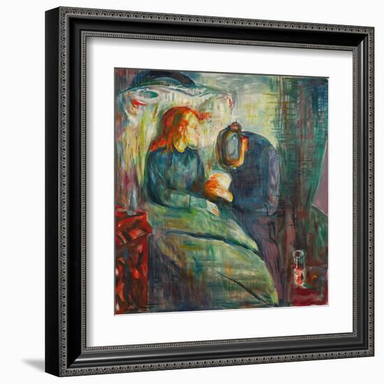 Sick Child, 1925, by Edvard Munch, 1863-1944, Norwegian Expressionist painting,-Edvard Munch-Framed Art Print