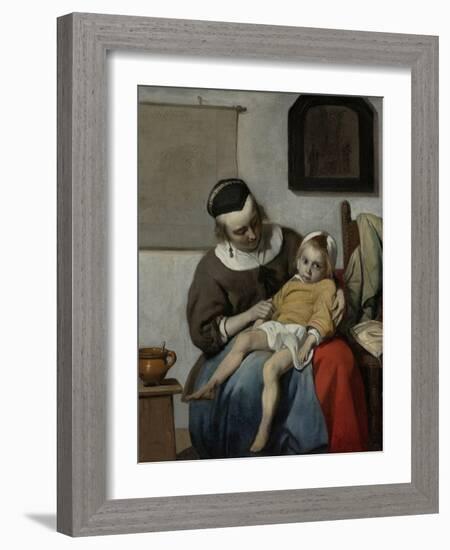 Sick Child-Gabriel Metsu-Framed Art Print