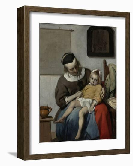 Sick Child-Gabriel Metsu-Framed Art Print