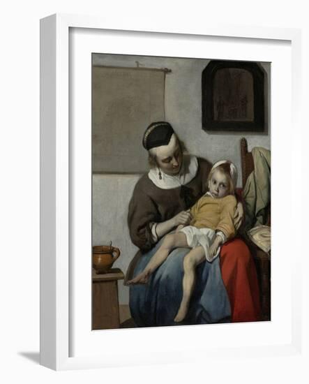 Sick Child-Gabriel Metsu-Framed Art Print