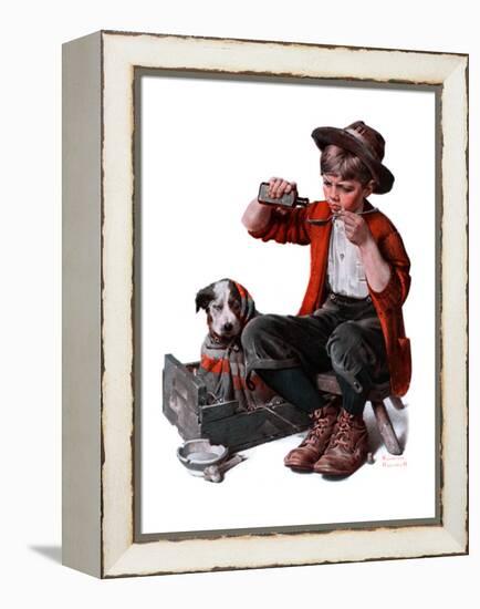 "Sick Puppy", March 10,1923-Norman Rockwell-Framed Premier Image Canvas