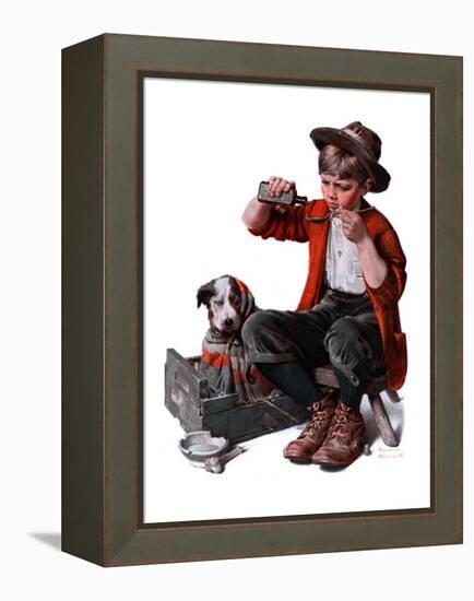 "Sick Puppy", March 10,1923-Norman Rockwell-Framed Premier Image Canvas