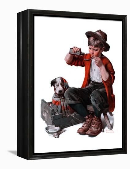 "Sick Puppy", March 10,1923-Norman Rockwell-Framed Premier Image Canvas