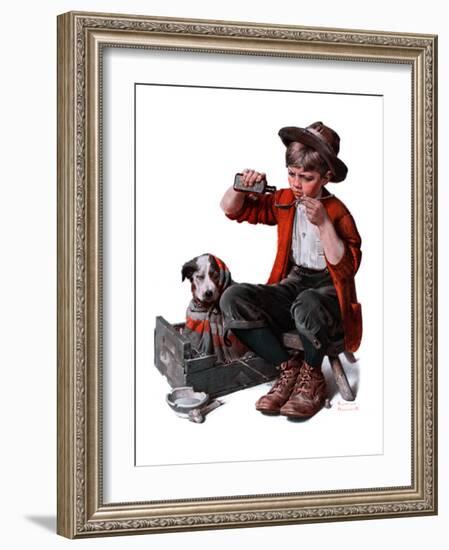"Sick Puppy", March 10,1923-Norman Rockwell-Framed Premium Giclee Print