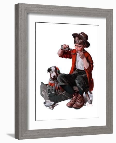 "Sick Puppy", March 10,1923-Norman Rockwell-Framed Giclee Print