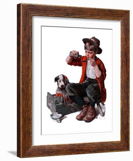 "Sick Puppy", March 10,1923-Norman Rockwell-Framed Giclee Print