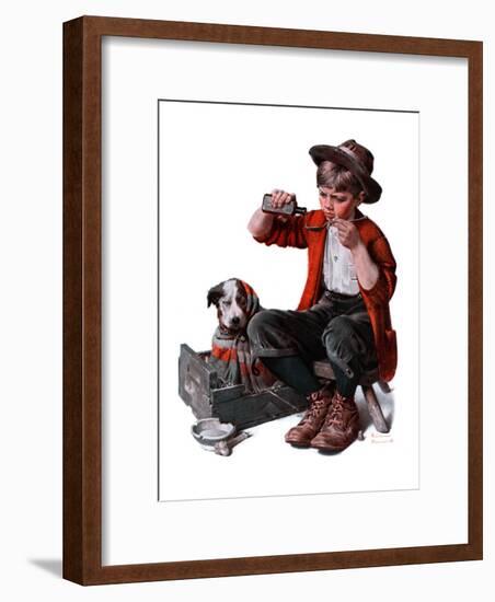 "Sick Puppy", March 10,1923-Norman Rockwell-Framed Giclee Print