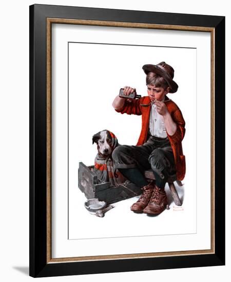 "Sick Puppy", March 10,1923-Norman Rockwell-Framed Giclee Print