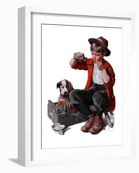 "Sick Puppy", March 10,1923-Norman Rockwell-Framed Giclee Print