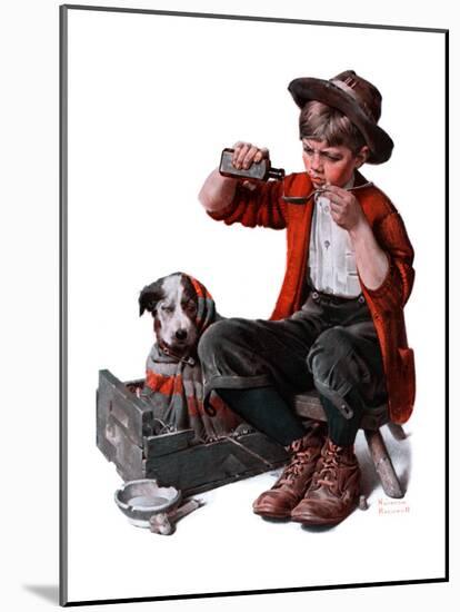 "Sick Puppy", March 10,1923-Norman Rockwell-Mounted Giclee Print