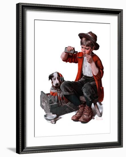 "Sick Puppy", March 10,1923-Norman Rockwell-Framed Giclee Print