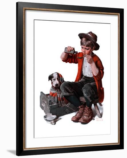 "Sick Puppy", March 10,1923-Norman Rockwell-Framed Giclee Print