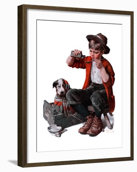 "Sick Puppy", March 10,1923-Norman Rockwell-Framed Giclee Print