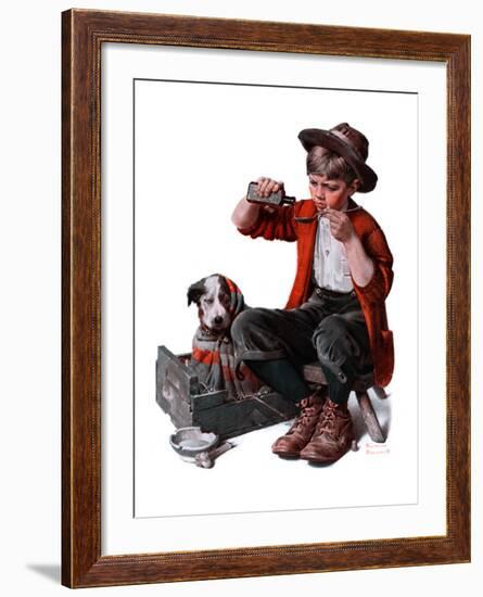 "Sick Puppy", March 10,1923-Norman Rockwell-Framed Giclee Print