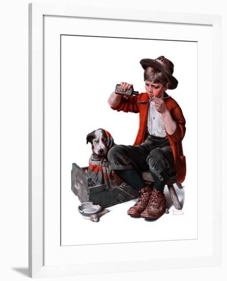 "Sick Puppy", March 10,1923-Norman Rockwell-Framed Giclee Print