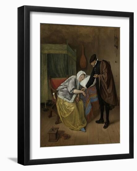 Sick Woman-Jan Havicksz Steen-Framed Art Print