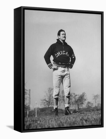 Sid Luckman of Chicago Bears Exercising before Practice-William C^ Shrout-Framed Premier Image Canvas