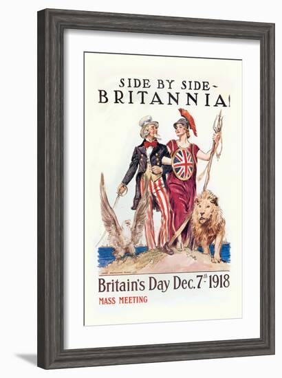 Side by Side with Britannia-James Montgomery Flagg-Framed Art Print