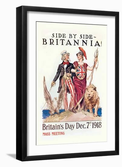 Side by Side with Britannia-James Montgomery Flagg-Framed Art Print