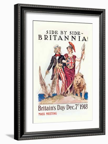 Side by Side with Britannia-James Montgomery Flagg-Framed Art Print