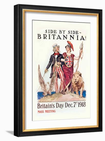 Side by Side with Britannia-James Montgomery Flagg-Framed Art Print