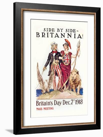 Side by Side with Britannia-James Montgomery Flagg-Framed Art Print