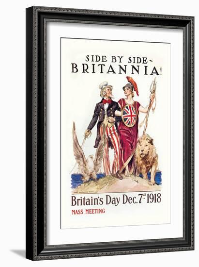 Side by Side with Britannia-James Montgomery Flagg-Framed Art Print