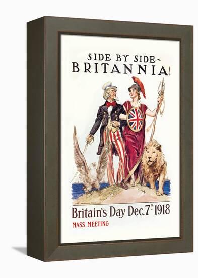 Side by Side with Britannia-James Montgomery Flagg-Framed Stretched Canvas