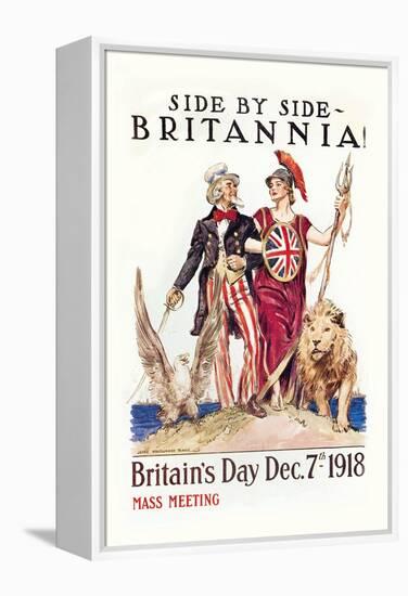 Side by Side with Britannia-James Montgomery Flagg-Framed Stretched Canvas