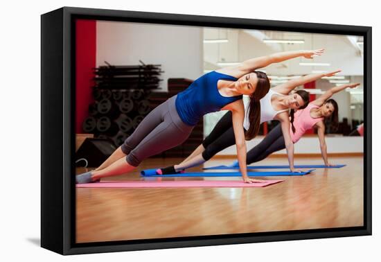 Side Plank Yoga Pose by Three Women-AntonioDiaz-Framed Premier Image Canvas